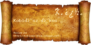 Koblász Ákos névjegykártya