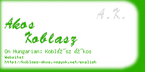 akos koblasz business card
